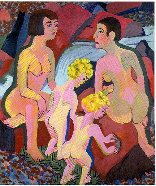 Ernst Ludwig Kirchner Bathing women and children oil painting picture